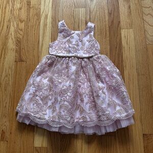 American Princess Pink Tulle Floral Lace Dress size 2T